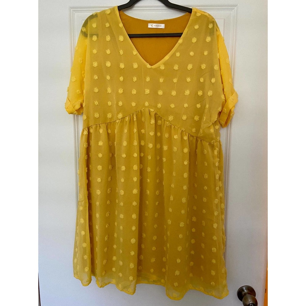 Women’s yellow polka dot summer dress